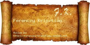 Ferenczy Krisztián névjegykártya