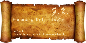 Ferenczy Krisztián névjegykártya